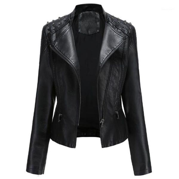 spring autumn pu faux leather woman jacket black rivet zipper slim retro motor biker jackets coat female outwear women's &
spring autumn pu faux leather woman jacket black rivet zipper slim retro motor biker jackets coat female outwear women's &