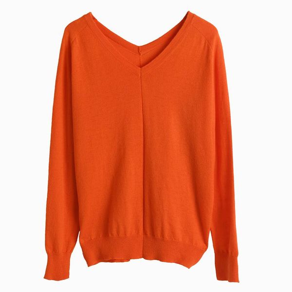 fashion autumn women 100% pure cashmere sweater v-neck pullovers solid female loose orange women's sweaters, White;black
fashion autumn women 100% pure cashmere sweater v-neck pullovers solid female loose orange women's sweaters, White;black