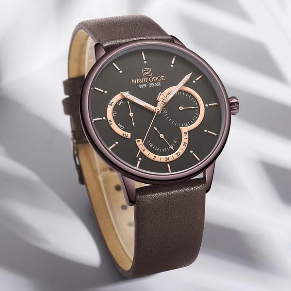 wristwatches naviforce mens watches fashion leather sport quartz wristwatch waterproof business clock male relogio masculin, Slivery;brown
wristwatches naviforce mens watches fashion leather sport quartz wristwatch waterproof business clock male relogio masculin, Slivery;brown