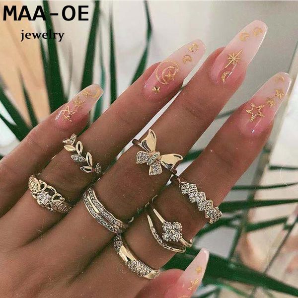 cluster rings vintage crystal butterfly flowers leaves geometry ring sets for women boho gold fashion adjustable female wedding gift, Golden;silver
cluster rings vintage crystal butterfly flowers leaves geometry ring sets for women boho gold fashion adjustable female wedding gift, Golden;silver