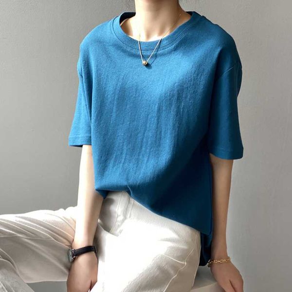 women's t-shirt 2021 summer round collar short sleeve solid color fashion casual comfortable female loose pure cotton, White
women's t-shirt 2021 summer round collar short sleeve solid color fashion casual comfortable female loose pure cotton, White