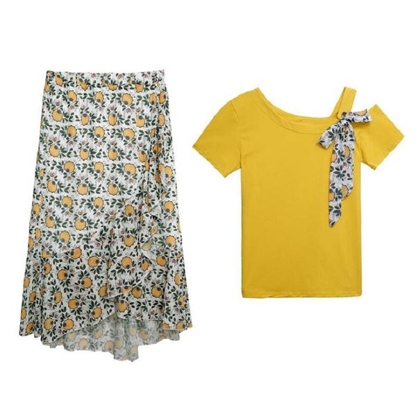 yellow blue floral print short sleeve o neck bow t-shirt ruffle midi mermaid dress two-piece summer t0343 210514, Black;gray
yellow blue floral print short sleeve o neck bow t-shirt ruffle midi mermaid dress two-piece summer t0343 210514, Black;gray