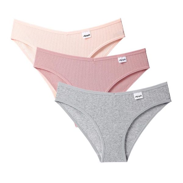 women's panties 3pcs cotton panty solid color comfort underwear skin-friendly briefs for women low-rise intimates, Black;pink
women's panties 3pcs cotton panty solid color comfort underwear skin-friendly briefs for women low-rise intimates, Black;pink