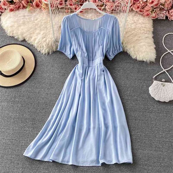 summer a line puff sleeve square collar sweet mid-calf women dress vintage solid slim dresses 210430, Black;gray
summer a line puff sleeve square collar sweet mid-calf women dress vintage solid slim dresses 210430, Black;gray