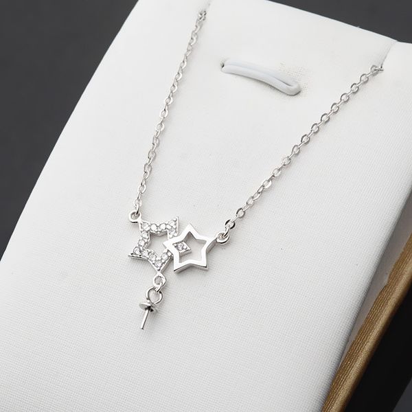 diy accessories s925 silver necklace women's doubles five pointed star simple star pendant pearl clavicle chain 340
diy accessories s925 silver necklace women's doubles five pointed star simple star pendant pearl clavicle chain 340