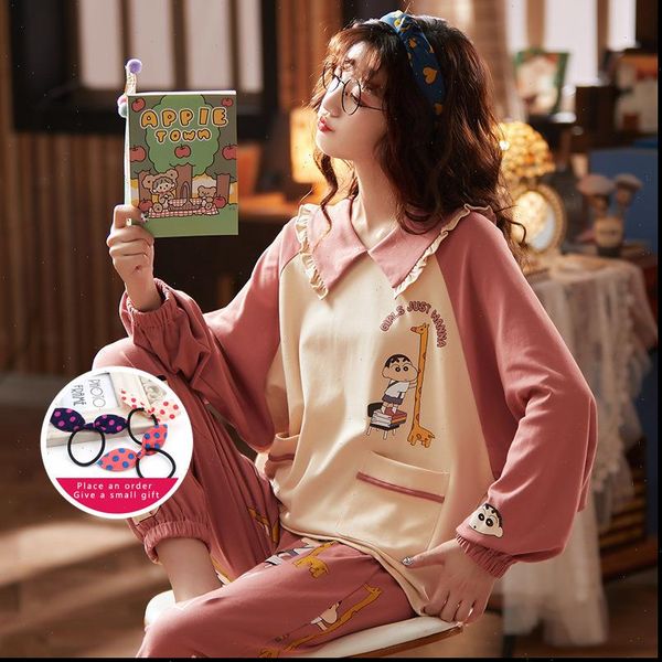 pink crayon shin chan cartoon womens sleepwears pajamas autumn cotton kawaii doll collar casual soft homewear sleepwear, Black;red
pink crayon shin chan cartoon womens sleepwears pajamas autumn cotton kawaii doll collar casual soft homewear sleepwear, Black;red