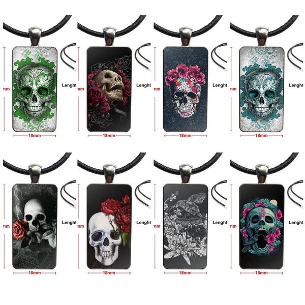 pendant necklaces fashion glass cabochon necklace with women statement rectangle jewelry for choker floral satanic skull, Silver
pendant necklaces fashion glass cabochon necklace with women statement rectangle jewelry for choker floral satanic skull, Silver