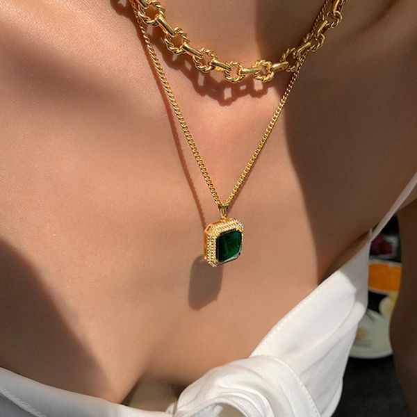 square green crystal necklaces rhinestone geometric pendant for women box vintage necklace 2021 jewelry, Silver
square green crystal necklaces rhinestone geometric pendant for women box vintage necklace 2021 jewelry, Silver