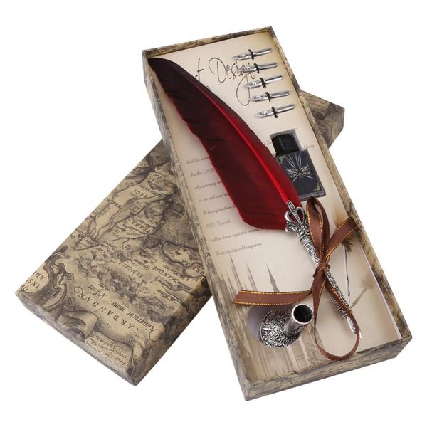 fountain pens 2021 english calligraphy feather dip pen writing ink set stationery gift box with 5 nib wedding quill 
fountain pens 2021 english calligraphy feather dip pen writing ink set stationery gift box with 5 nib wedding quill