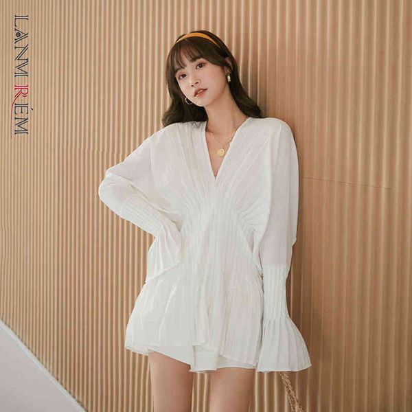 spring long shirt flare sleeve women's pleated v-neck elegant high waist slimming street wear cute 2a536 210507, White
spring long shirt flare sleeve women's pleated v-neck elegant high waist slimming street wear cute 2a536 210507, White