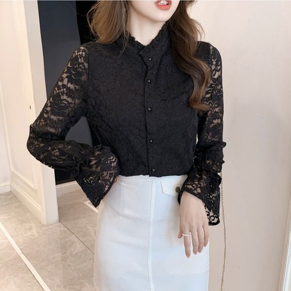 women's blouses & shirts female blouse autumn korean fashion women's shirt high sleeve leaky lace qcqm, White
women's blouses & shirts female blouse autumn korean fashion women's shirt high sleeve leaky lace qcqm, White