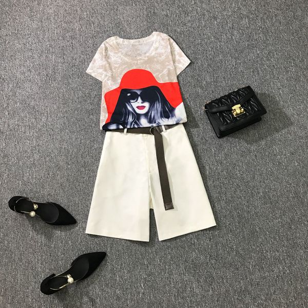 tracksuits women summer casual 2 piece set vintage print ladies short sleeve slim t-shirt + fashion shorts pants suits female, Gray
tracksuits women summer casual 2 piece set vintage print ladies short sleeve slim t-shirt + fashion shorts pants suits female, Gray