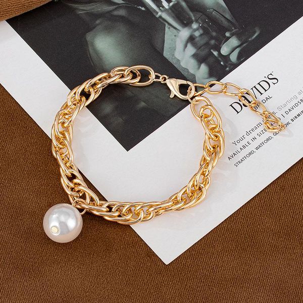 link, chain lovr punk bohemian gold bracelets for women statement metal big pearl bracelet bangles female banquet advanced jewelry, Black
link, chain lovr punk bohemian gold bracelets for women statement metal big pearl bracelet bangles female banquet advanced jewelry, Black