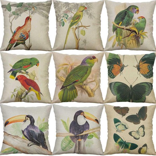 18\" printed cotton home pillow cover waist butterfly decor cases cushion linen cushion/decorative 
18\" printed cotton home pillow cover waist butterfly decor cases cushion linen cushion/decorative