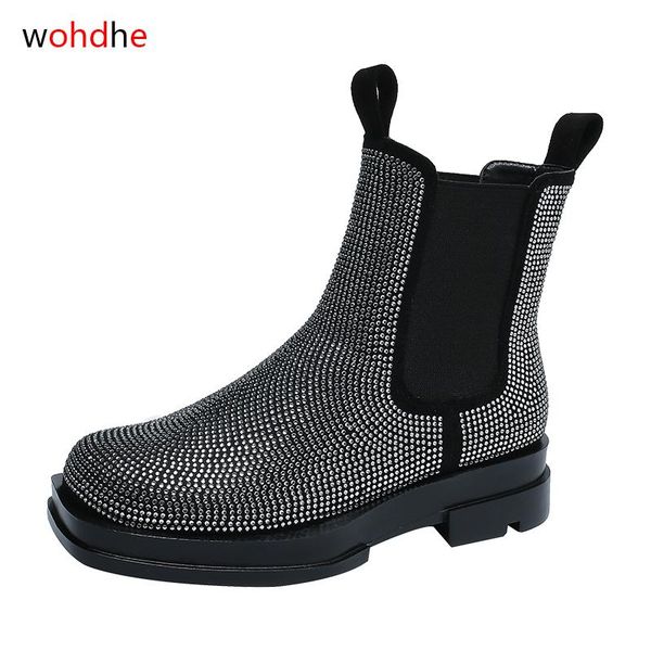 boots wohdhe heels platform gothic women 2021 rhinestone bling botas para mujer flock autumn winter high quality, Black
boots wohdhe heels platform gothic women 2021 rhinestone bling botas para mujer flock autumn winter high quality, Black