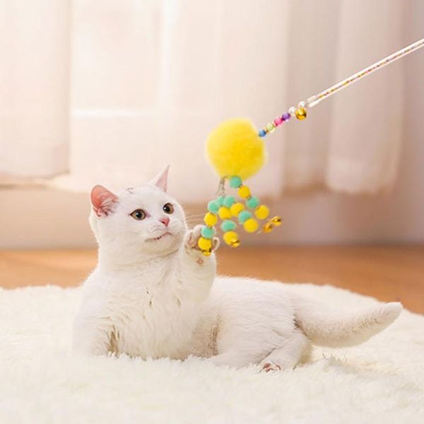 pet cat strings teaser stick with furry ball and bells toy funny interactive exerciser wand elegant temperament charming toys
pet cat strings teaser stick with furry ball and bells toy funny interactive exerciser wand elegant temperament charming toys