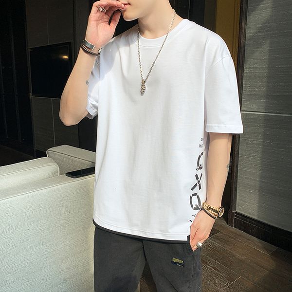 short sleeve t shirt men's korean version summer 2021 cotton half round neck pullover loose upper garment wear, White;black
short sleeve t shirt men's korean version summer 2021 cotton half round neck pullover loose upper garment wear, White;black