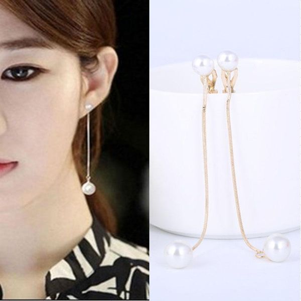 clip-on & screw back korean simulated pearl long tassel bar clip on earrings for women ol style sweet dangle brincos party jewelry gift whol, Silver
clip-on & screw back korean simulated pearl long tassel bar clip on earrings for women ol style sweet dangle brincos party jewelry gift whol, Silver