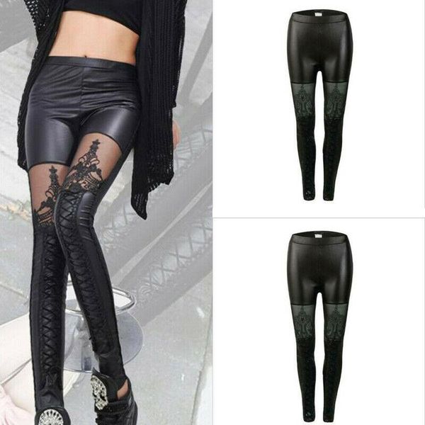 women's pants & capris women skinny high waist slim stretch lace faux leather tight ladies casual black trousers, Black;white
women's pants & capris women skinny high waist slim stretch lace faux leather tight ladies casual black trousers, Black;white