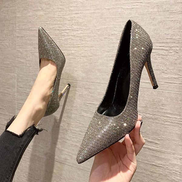 luxury dress shoes 1917-201 french girls' high women's thin heels 2021 summer sequins fashion temperament 8cm, Black
luxury dress shoes 1917-201 french girls' high women's thin heels 2021 summer sequins fashion temperament 8cm, Black