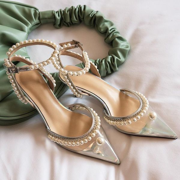 pointed head transparent sandals female summer 2021 pearl rhinestone high heels fine fairy style, Black
pointed head transparent sandals female summer 2021 pearl rhinestone high heels fine fairy style, Black