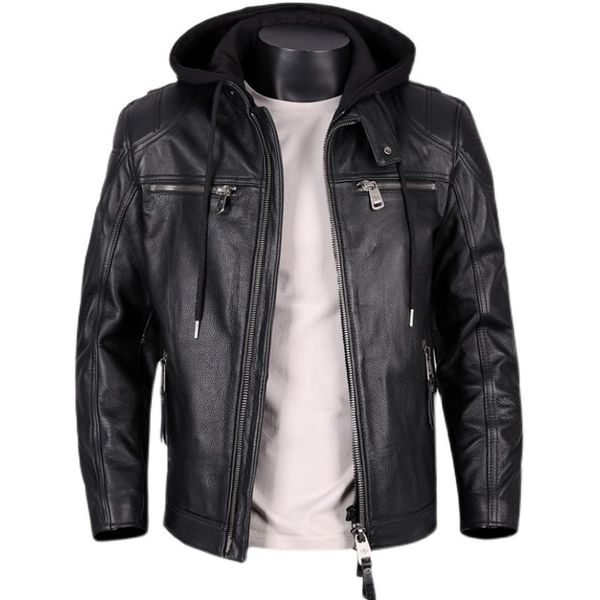 men's leather & faux 2021 black hood genuine jacket men motorcycle style plus size 5xl real natural cowhide autumn slim fit biker'
men's leather & faux 2021 black hood genuine jacket men motorcycle style plus size 5xl real natural cowhide autumn slim fit biker'