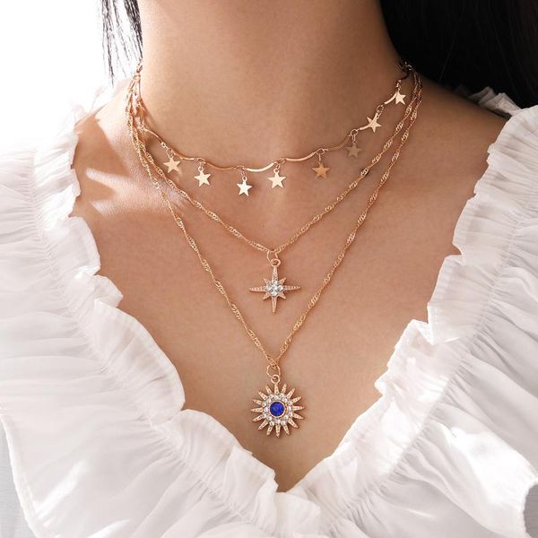 rhinestone sun flower alloy stars tassel necklaces for women gold color 2021 fashion jewelry layered necklace female simple pendant, Silver
rhinestone sun flower alloy stars tassel necklaces for women gold color 2021 fashion jewelry layered necklace female simple pendant, Silver
