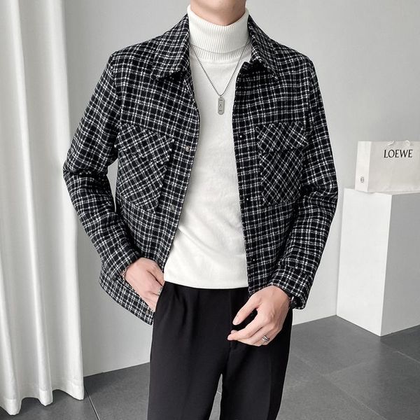 men's jackets classic plaid jacket 2021 wool trench coat casual slim thicker winter steetwear windbreaker, Black;brown
men's jackets classic plaid jacket 2021 wool trench coat casual slim thicker winter steetwear windbreaker, Black;brown