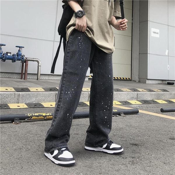women's jeans 2021 fashion splash ink streetwear high waist wide leg denim pants harajuku black grey boyfriend baggy trouser, Blue
women's jeans 2021 fashion splash ink streetwear high waist wide leg denim pants harajuku black grey boyfriend baggy trouser, Blue