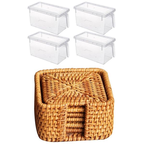 6pcs/ drink coasters set 10cm & 4pcs kitchen transparent storage box sealed jar grains beans bottles jars
6pcs/ drink coasters set 10cm & 4pcs kitchen transparent storage box sealed jar grains beans bottles jars
