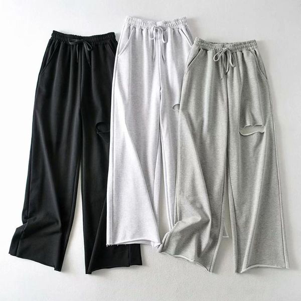 spring and autumn period female trousers fashion hole wide-legged pants mop sports women's & capris, Black;white
spring and autumn period female trousers fashion hole wide-legged pants mop sports women's & capris, Black;white