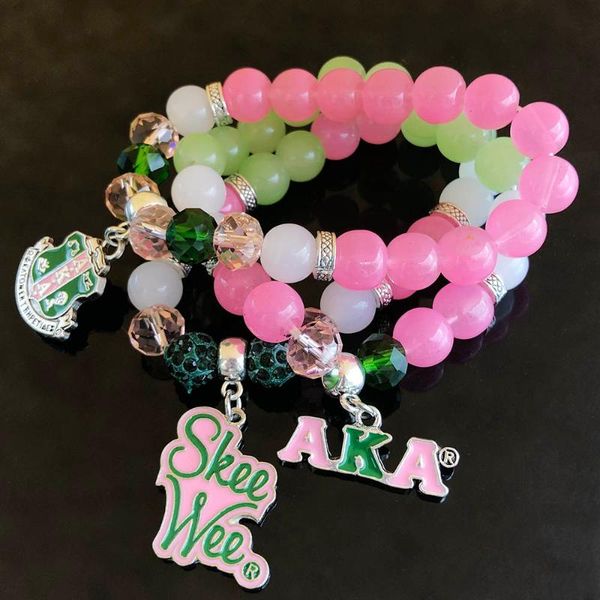 beaded, strands  handmade greek sorority letter skee wee shield white green pink glass beads crystal charms bracelet jewelry, Black
beaded, strands  handmade greek sorority letter skee wee shield white green pink glass beads crystal charms bracelet jewelry, Black