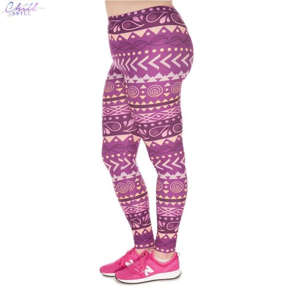 women's leggings chill skill large size boho purple printed high waist leggins plus trousers stretch pants for plump, Black
women's leggings chill skill large size boho purple printed high waist leggins plus trousers stretch pants for plump, Black