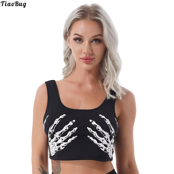 women's tanks & camis tiaobug summer gothic women u neck sleeveless halloween five-finger skeleton print crop vest tank streetwear, White
women's tanks & camis tiaobug summer gothic women u neck sleeveless halloween five-finger skeleton print crop vest tank streetwear, White