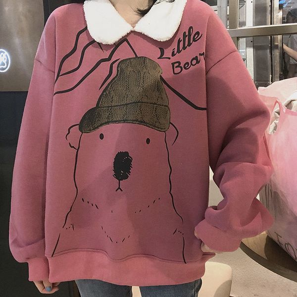 women's jackets deeptown kawaii bear graphic hoodie beautiful female impression of the cartoon long sleeve sweater thick winter casual, Black;brown
women's jackets deeptown kawaii bear graphic hoodie beautiful female impression of the cartoon long sleeve sweater thick winter casual, Black;brown