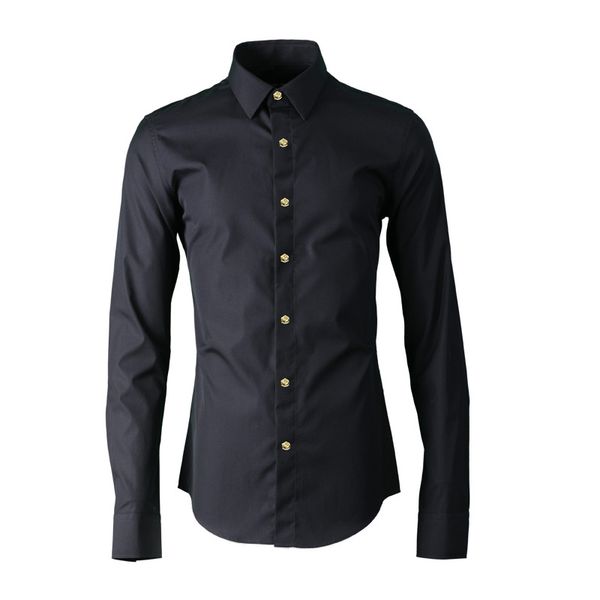 tee polo shirt luxury alloy rose rivets white black solid color long sleeve men 100% cotton casual man
tee polo shirt luxury alloy rose rivets white black solid color long sleeve men 100% cotton casual man