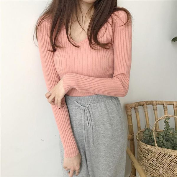 winter warm knitted clothes pullover women sweater pink vintage korean basic bottoming shirt woman sweaters v neck top, White;black
winter warm knitted clothes pullover women sweater pink vintage korean basic bottoming shirt woman sweaters v neck top, White;black