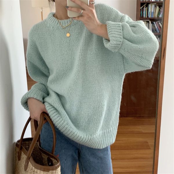 oversize loose sweet pullovers warm sweater retro soft girls elegant basic solid knitwear causal clothe 210416, White;black
oversize loose sweet pullovers warm sweater retro soft girls elegant basic solid knitwear causal clothe 210416, White;black