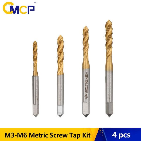 4pcs spiral pointed taps set m3 m4 m5 m6 hss tapping thread forming tap drill bits tin coated metric screw kit hand tools
4pcs spiral pointed taps set m3 m4 m5 m6 hss tapping thread forming tap drill bits tin coated metric screw kit hand tools