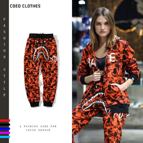 pants trousers ape shark camouflage splicing couple's casual loose red bodyguard sweatpants, Black
pants trousers ape shark camouflage splicing couple's casual loose red bodyguard sweatpants, Black