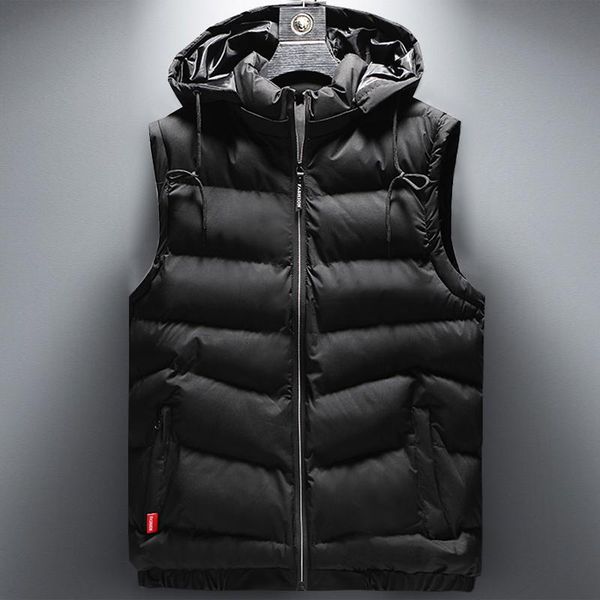 men vest detachable hat winter sleeveless jacket down men's warm thick hooded coats male cotton-padded work waistcoat vests, Black;white
men vest detachable hat winter sleeveless jacket down men's warm thick hooded coats male cotton-padded work waistcoat vests, Black;white