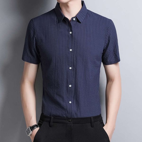 men's shirt summer middle-aged men's thin cotton short sleeve stripe shirt business casual for 30-50 years old, White;black
men's shirt summer middle-aged men's thin cotton short sleeve stripe shirt business casual for 30-50 years old, White;black