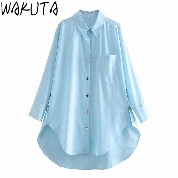 women's blouses & shirts wakuta women fashion solid smock blouse ladies simple style long sleeve side split shirt chic femininas blusas, White
women's blouses & shirts wakuta women fashion solid smock blouse ladies simple style long sleeve side split shirt chic femininas blusas, White