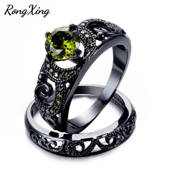 wedding rings rongxing retro hollow round olive green crystal zircon ring set women men black gold filled birthstone engagement rb1358, Slivery;golden
wedding rings rongxing retro hollow round olive green crystal zircon ring set women men black gold filled birthstone engagement rb1358, Slivery;golden