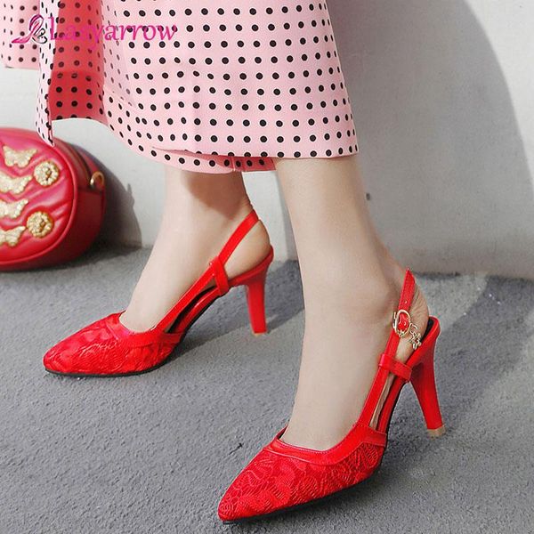 lasyarrow lace wedding shoes slingback pointed toe women's black red yellow patent leather sandals woman rm403
lasyarrow lace wedding shoes slingback pointed toe women's black red yellow patent leather sandals woman rm403