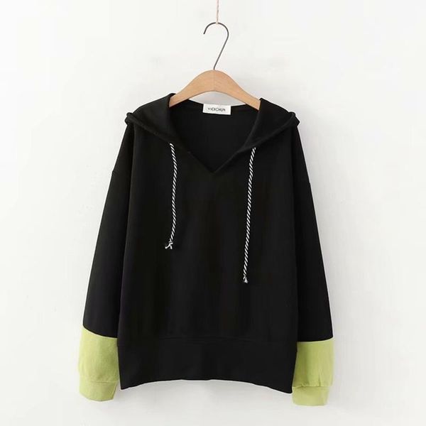 women's hoodies & sweatshirts cotton size patchwork pullovers sweatshirt autumn girl up clothes f605, Black
women's hoodies & sweatshirts cotton size patchwork pullovers sweatshirt autumn girl up clothes f605, Black