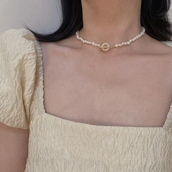 chokers bracelet double baroque fresh water pearl retro ins temperament famous socialite necklace dual use, Golden;silver
chokers bracelet double baroque fresh water pearl retro ins temperament famous socialite necklace dual use, Golden;silver