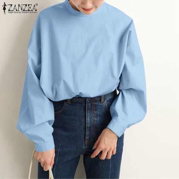 women's blouses & shirts asymmetrical zanzea 2021 fashion spring puff sleeve blusas female tunic casual solid chemise oversized, White
women's blouses & shirts asymmetrical zanzea 2021 fashion spring puff sleeve blusas female tunic casual solid chemise oversized, White