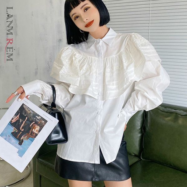 spring autumn women shirts loose pleated vintage korean style blouse turn-down collar long sleeve female 2a3523 210507, White
spring autumn women shirts loose pleated vintage korean style blouse turn-down collar long sleeve female 2a3523 210507, White
