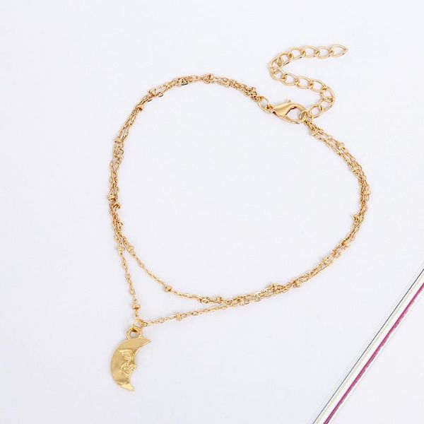 anklets night sky series-moon face anklet creative double-layer ankle jewelry women beach accessories chain feet ornament, Red;blue
anklets night sky series-moon face anklet creative double-layer ankle jewelry women beach accessories chain feet ornament, Red;blue
